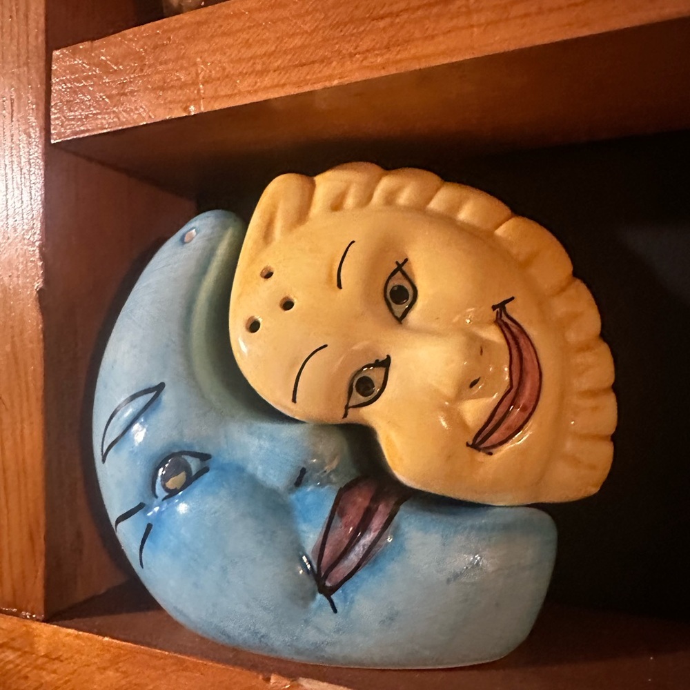 Sun and Moon Ceramic salt and pepper shakers